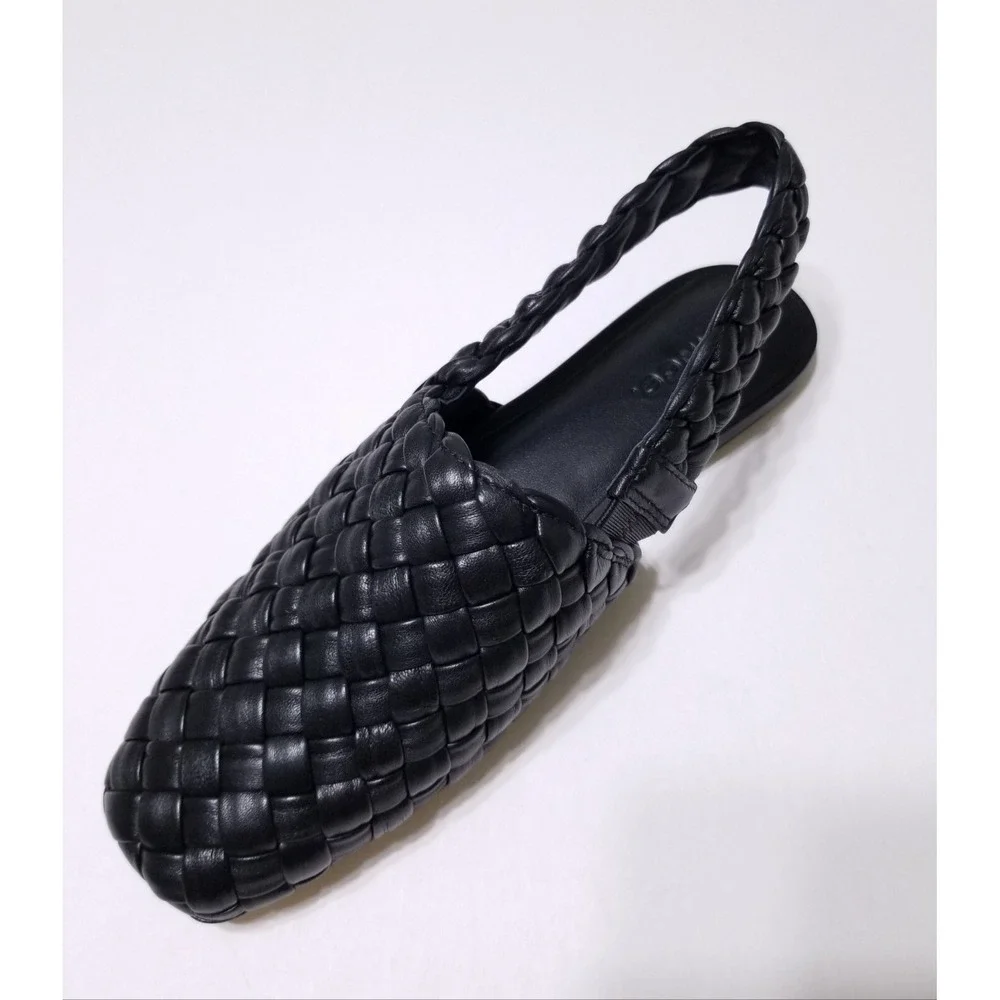 NIB Vince Cadot Woven Leather Slingback Flat - Classic Black 🖤Size 9 $325